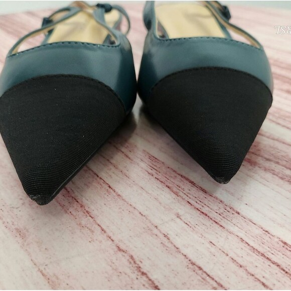 C. Paravano Slingback Flats women's size 36/US 5.5 black/dark tourquoise NWOT - Picture 9 of 9